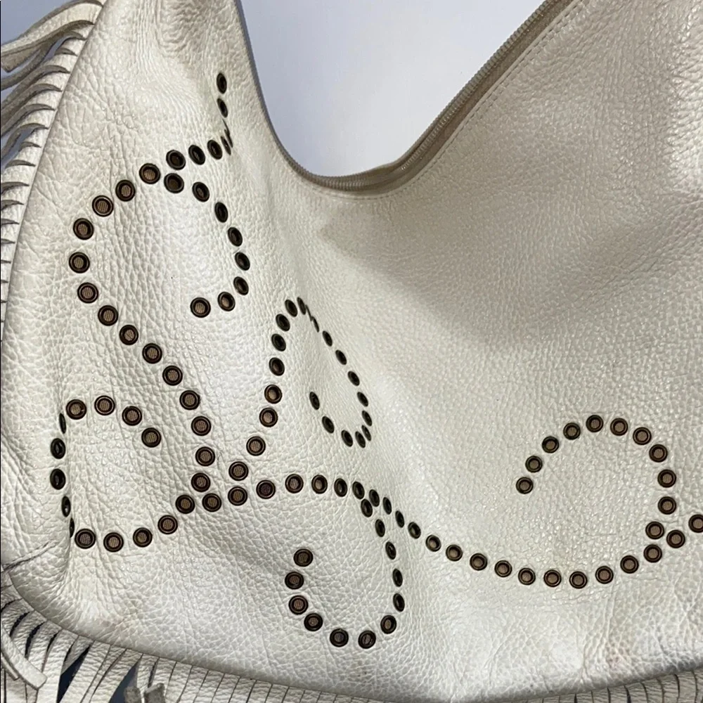 Vintage Berge Leather Fringed Shoulder Bag made in Italy